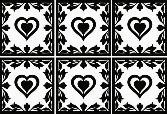 Black Heart Floral Tile SVG Cut File: A Designer's Review