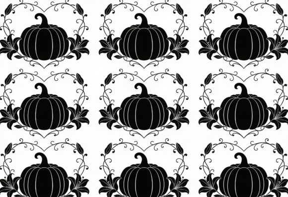 Black Pumpkin Floral Heart SVG Clipart Review