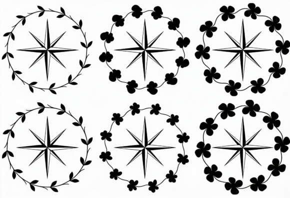Compass Rose Floral Wreath SVG Clipart Review