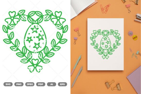Easter Egg Floral Frame SVG Clipart Review