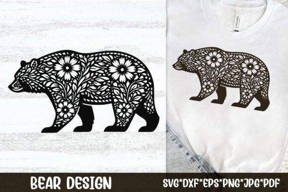 Floral Bear SVG Folk Art Cut File Review