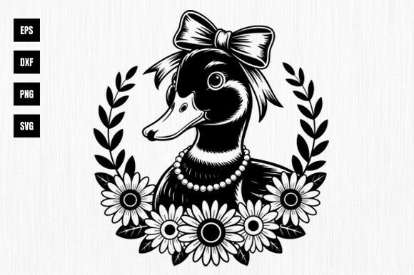 Floral Goose Svg, Goose with Flowers Svg Review