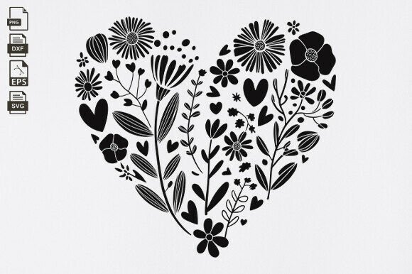 Floral Heart SVG, Flower Wreath Cut File Review
