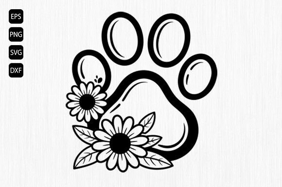 Floral Paw Svg, Paw with Flowers Svg: A Designer's Review