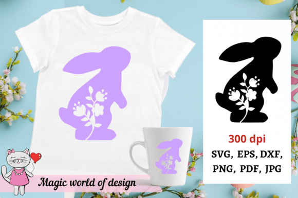 Floral Rabbit Svg, Easter Bunny Svg, Review