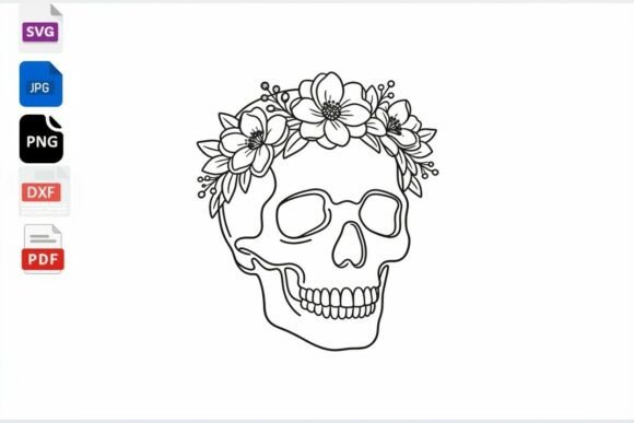 Floral Skull SVG Cut File Flower Crown Review