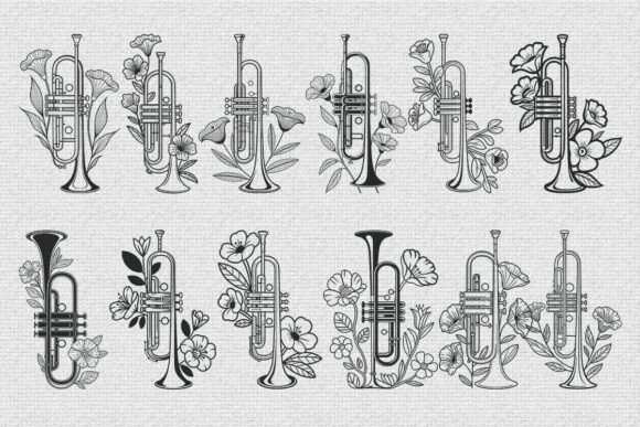Floral Trumpet SVG Bundle Cutting File Review
