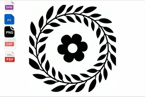 Floral Wreath SVG Cut File Flower Leaves Review