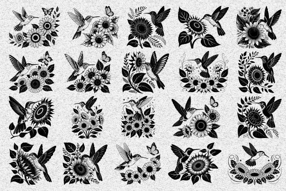 Hummingbird Svg, Floral Hummingbird Svg