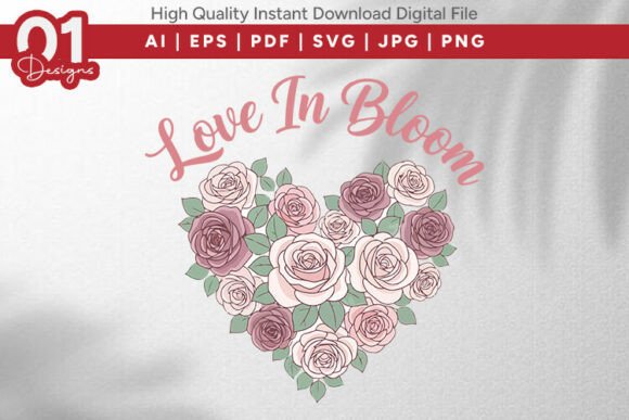 Love in Bloom Floral Heart SVG PNG Review