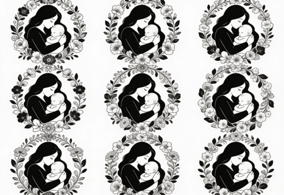 Mother and Baby Floral Wreath SVG Review