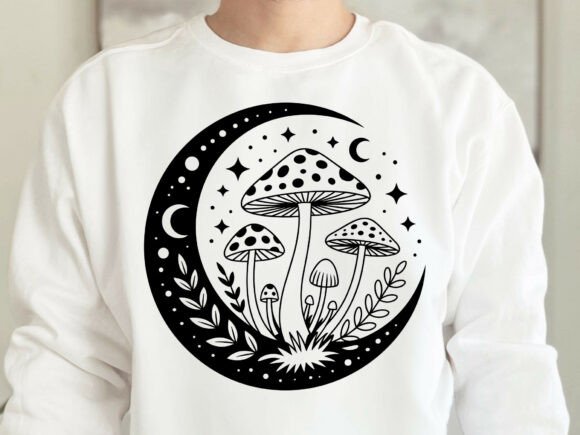 Mystical Moon Mushroom SVG, Floral Witch Review